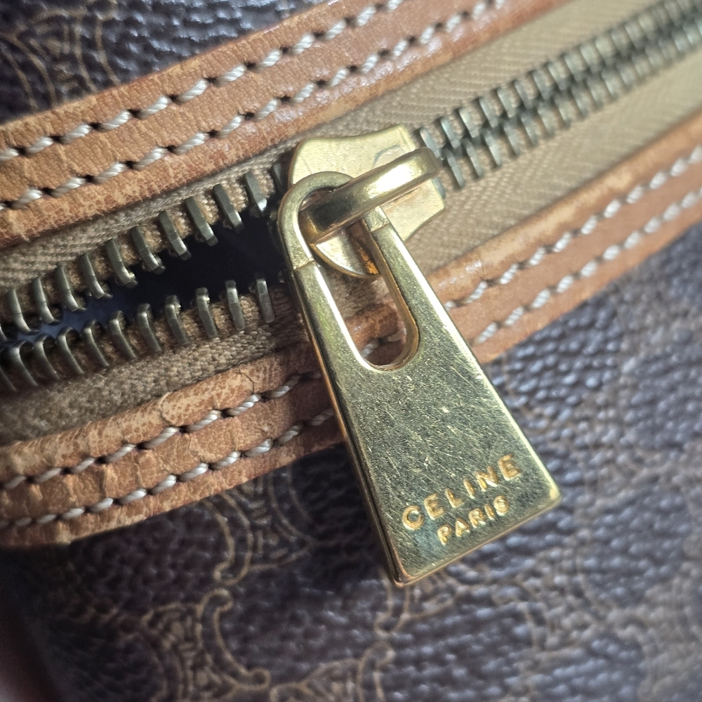 Authentic Celine Brown and Tan Coated Canvas Vanity Handbag - Picture 11 of 15